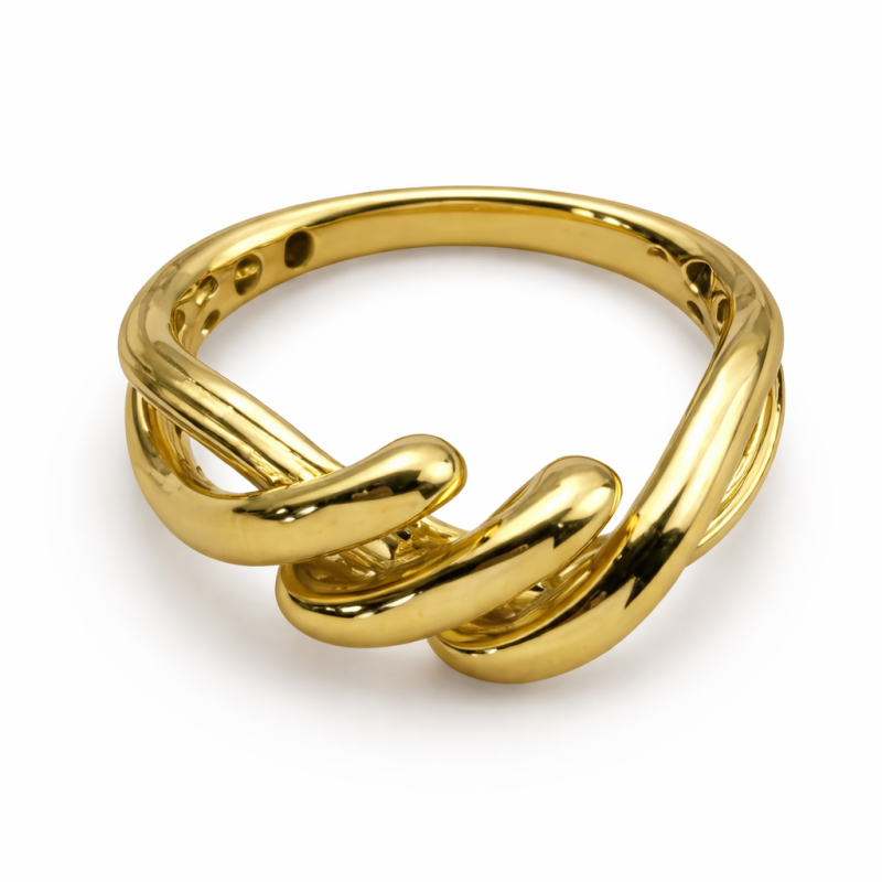 18K Gold Knot Ring – Elegant Interlocking Design (4.67g)