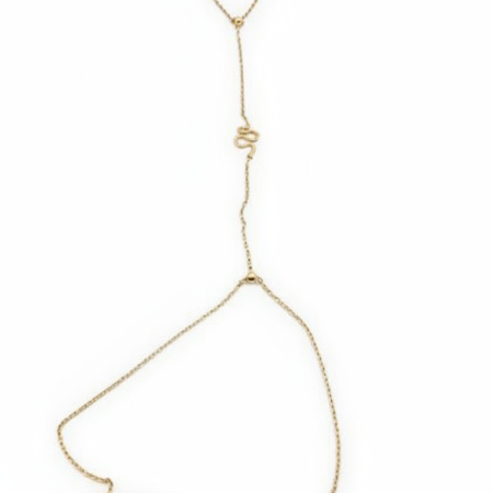 18K Gold Hand Chain Bracelet for Women – Adjustable 17.5cm + 2cm Extension (1.65g)