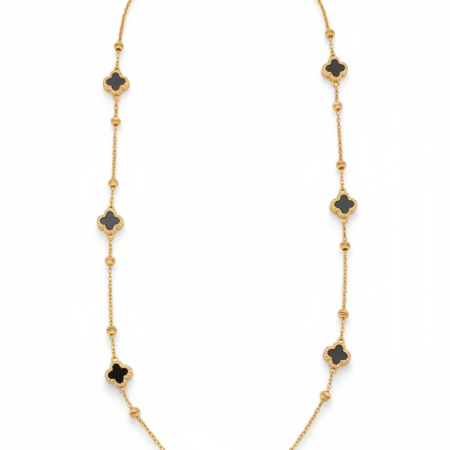 18K Gold Clover Chain Necklace for Women – 46.5cm Chain (6.25g)