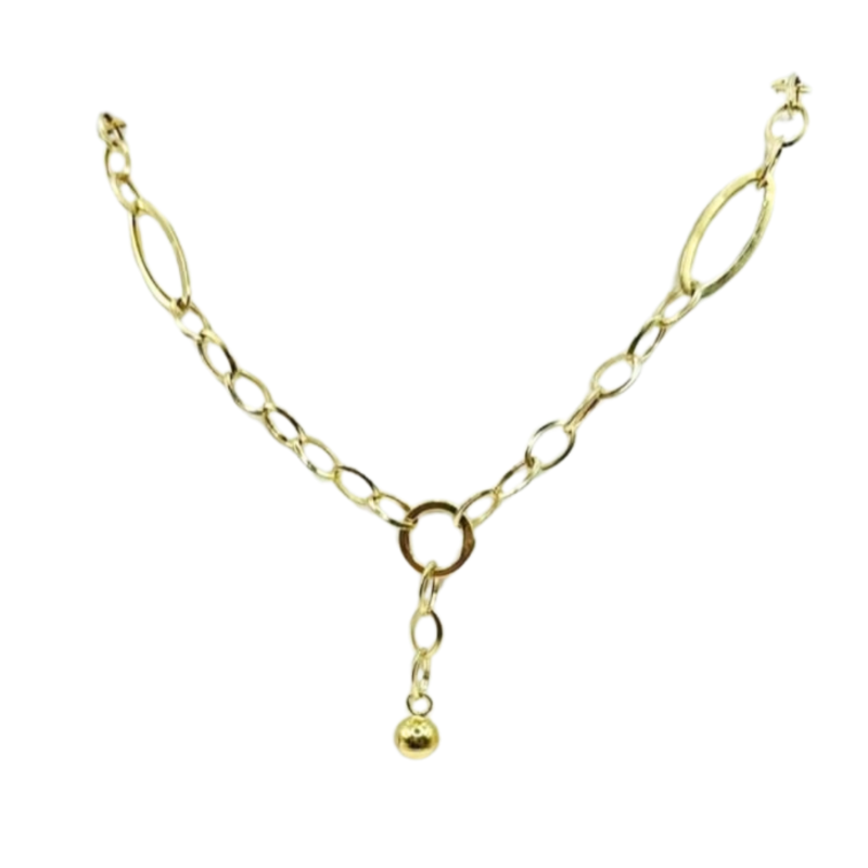 Kenzari Jewellery 14k Gold Link Chain Necklace for Women - 7.28 Grams