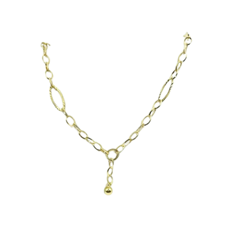 Kenzari Jewellery 14k Gold Link Chain with Charm Necklace for Women - 7.21 Grams