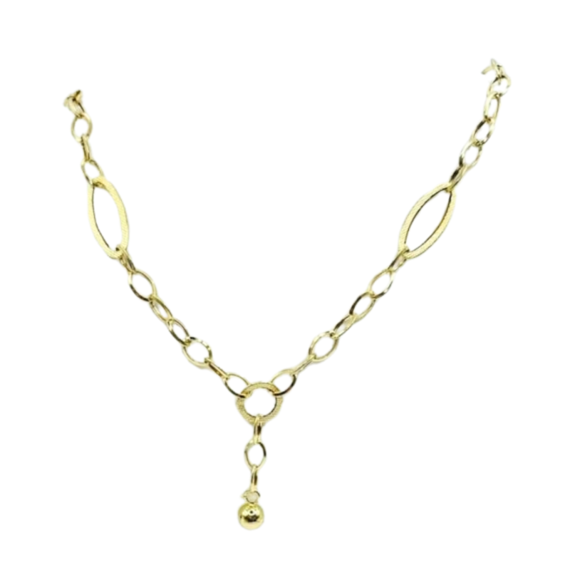 Kenzari Jewellery 14k Gold Link Chain Necklace for Women - 7.59 Grams