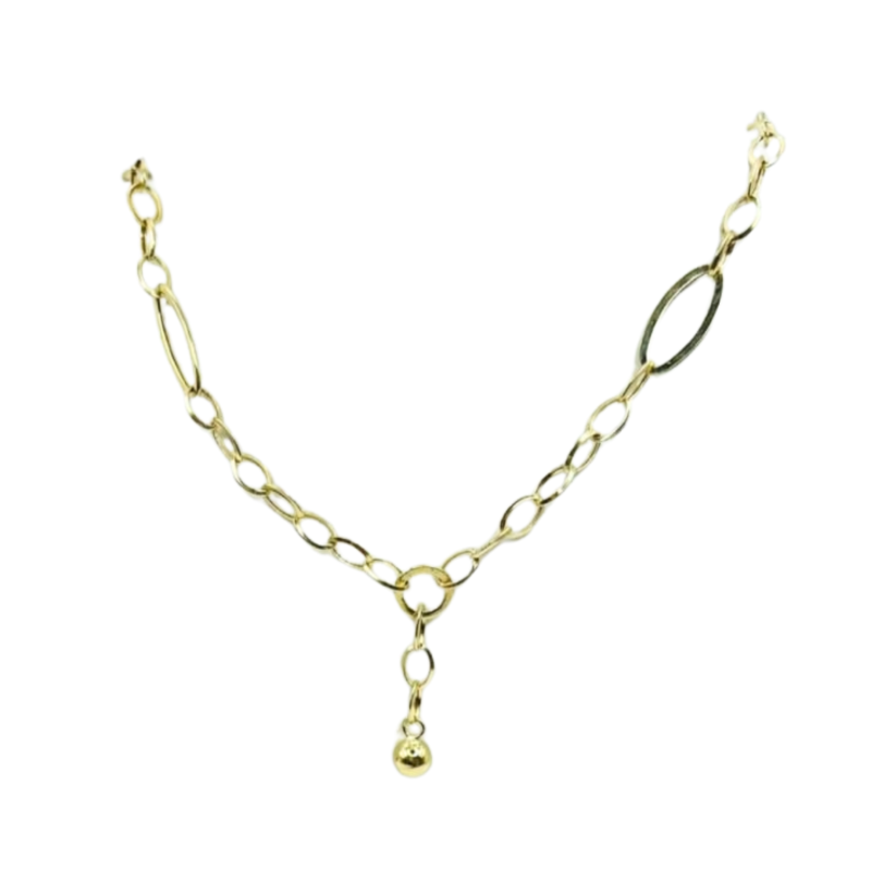 Kenzari Jewellery 14k Gold Link Chain Necklace for Women - 7.89 Grams