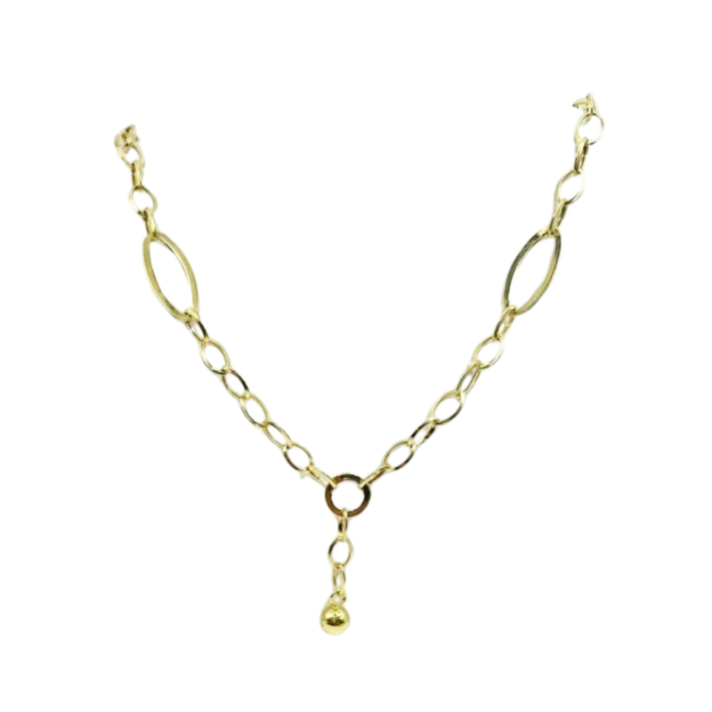 Kenzari Jewellery 14k Gold Link Chain Necklace for Women - 7.43 Grams