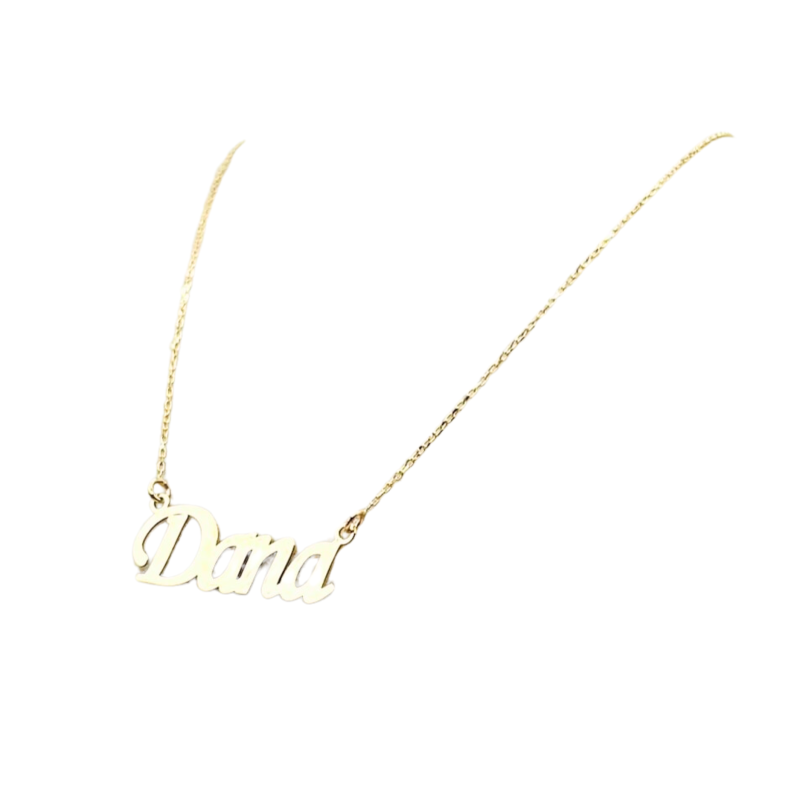 Kenzari Jewellery 14k Gold Nameplate Necklace for Women - 2 Grams