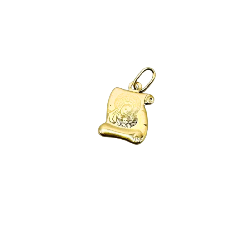 Kenzari Jewellery 14k Gold Mary Pendant for Women - 0.80 Grams