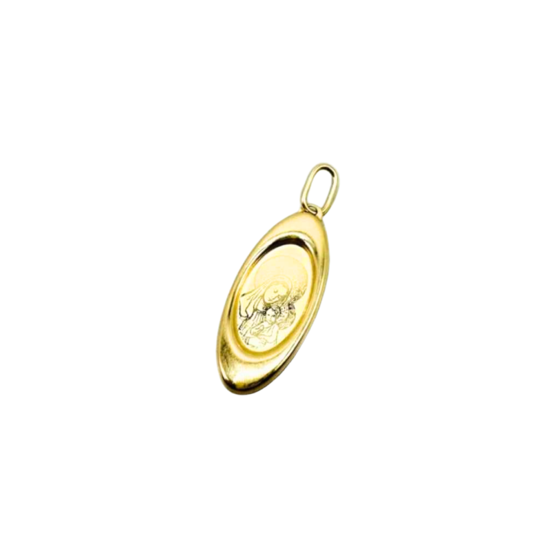Kenzari Jewellery 14k Gold Mary Pendant for Women - 1.04 Grams