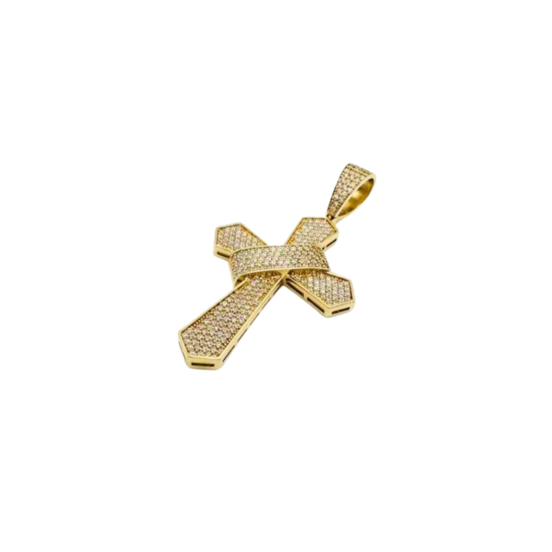 Kenzari Jewellery 14k Gold Cross Pendant for Women - 7.64 Grams