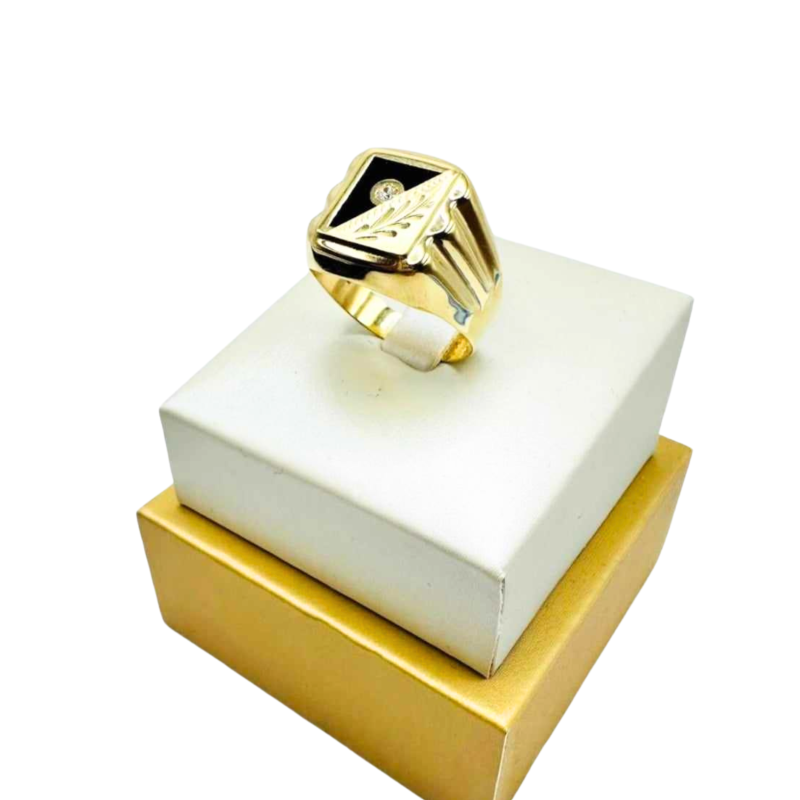 Kenzari Jewellery 14k Gold Ring for Men - 4.69 Grams - Size W1/2