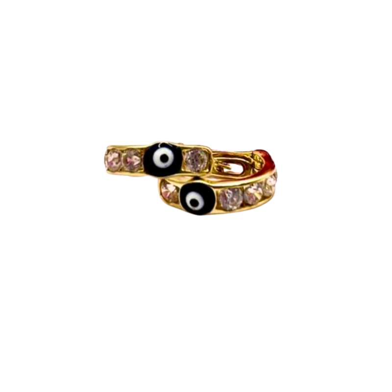 Kenzari Jewellery 14k Gold Hoop Stone Earring for Kids - 1.44 Grams