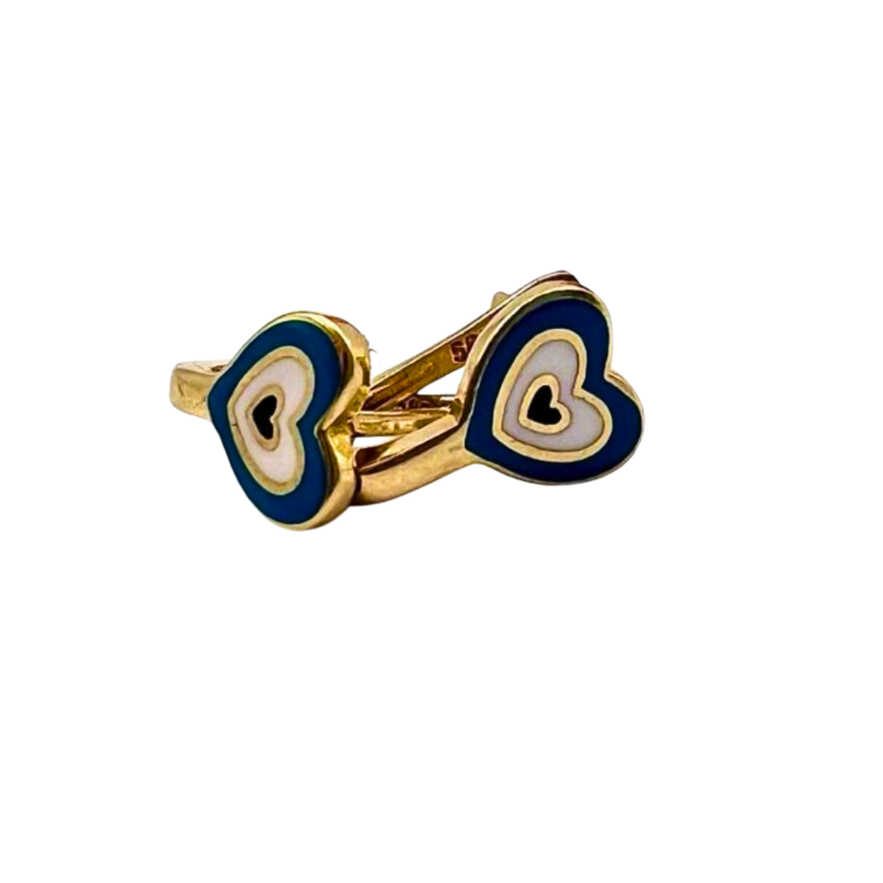 Kenzari Jewellery 14k Gold Hoop Heart Earring for Kids - 1.46 Grams