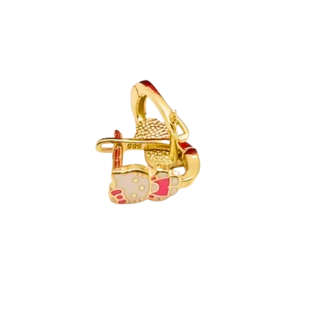 Kenzari Jewellery 14k Gold Hoop Hello Kitty Earring for Kids - 1.54 Grams Kenzari Jewellery 14k Gold Hoop Hello Kitty Earring for Kids - 1.54 Grams