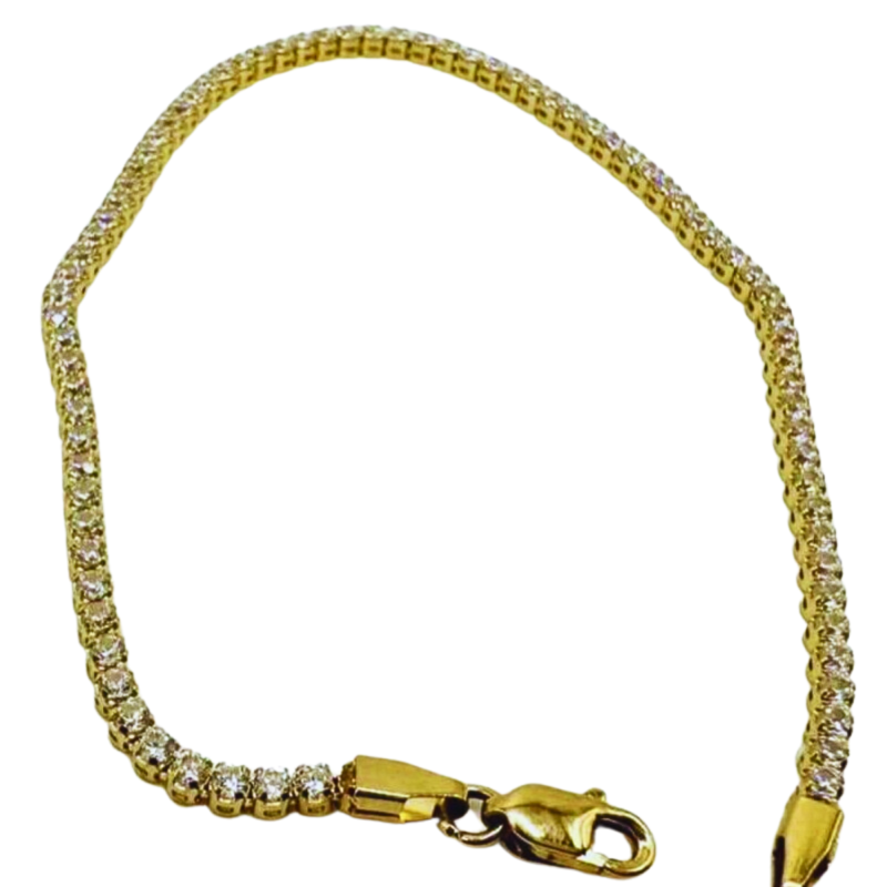 Kenzari Jewellery 14k Gold Tennis Bracelet for Women - 3.04 Grams