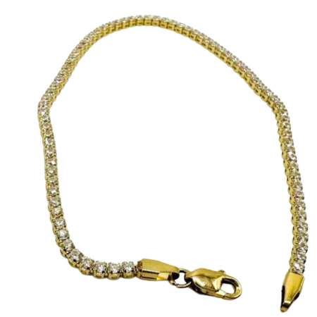 Kenzari Jewellery 14k Gold White Zirconia Bracelet for Women - 3.04 Grams Kenzari Jewellery 14k Gold White Zirconia Bracelet for Women - 3.04 Grams