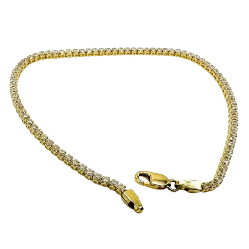 Kenzari Jewellery 14k White Zirconia Bracelet for Women - 3.12 Grams