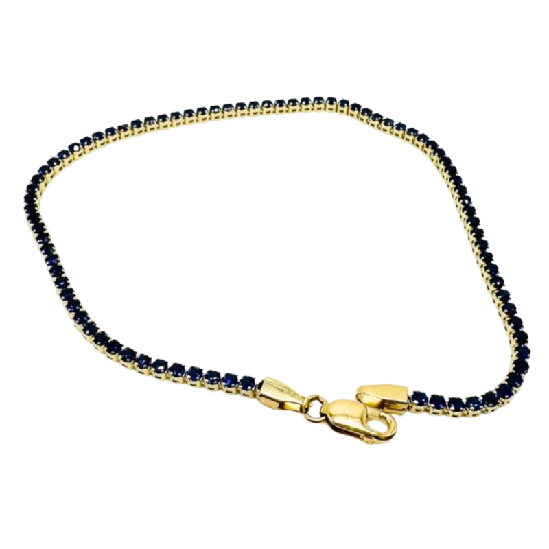 Kenzari Jewellery 14k Gold Green Zirconia Bracelet for Women - 4.83 Grams