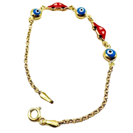 Kenzari Jewellery 14k Gold Chain with Accents Bracelet for Kids - 2.43 Grams Kenzari Jewellery 14k Gold Chain with Accents Bracelet for Kids - 2.43 Grams