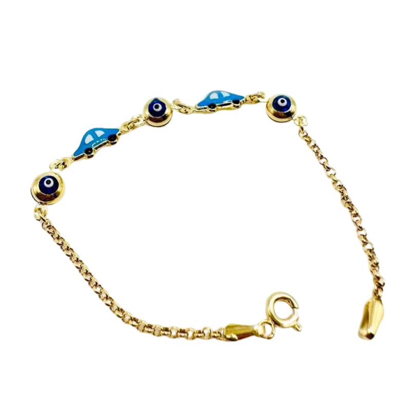 Kenzari Jewellery 14k Gold Chain with Accents Bracelet for Kids - 2.46 Grams