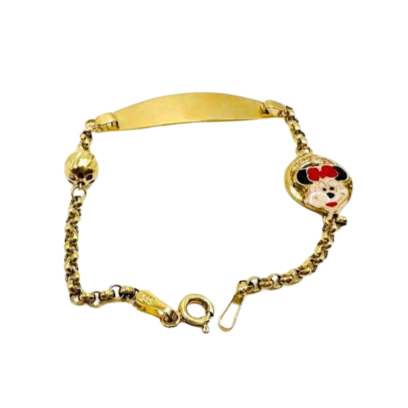 Kenzari Jewellery 14k Gold Nameplate Bracelet for Kids - 2.62 Grams