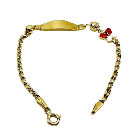 Kenzari Jewellery 14k Gold Nameplate with Butterfly Accents Bracelet for Kids - 2.01 Grams