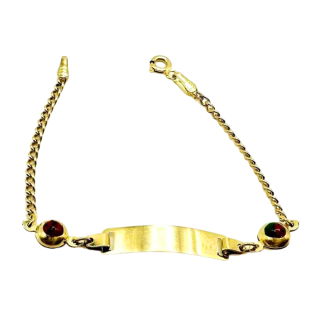 Kenzari Jewellery 14k Gold Nameplate with Accents Bracelet for Kids - 2.03 Grams