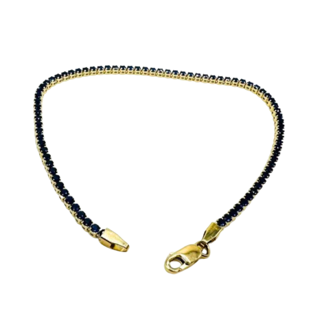 Kenzari Jewellery 14k Gold Green Zirconia Bracelet for Women - 2.39 Grams Kenzari Jewellery 14k Gold Green Zirconia Bracelet for Women - 2.39 Grams