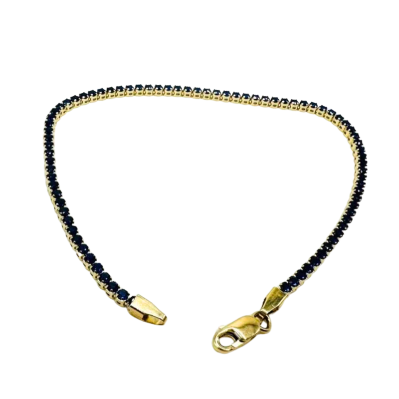 Kenzari Jewellery 14k Gold Green Zirconia Bracelet for Women - 2.39 Grams Kenzari Jewellery 14k Gold Green Zirconia Bracelet for Women - 2.39 Grams