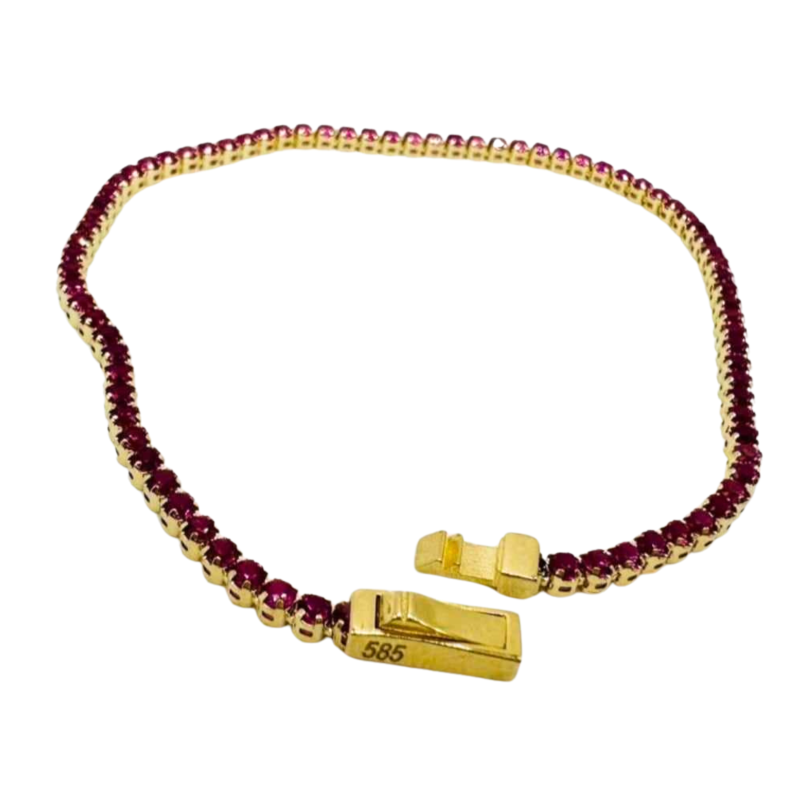 Kenzari Jewellery 14k Gold Tennis Bracelet for Women - 2.69 Grams