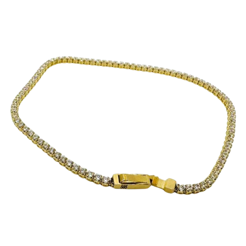 Kenzari Jewellery 14k Gold Tennis Bracelet for Women - 3.29 Grams