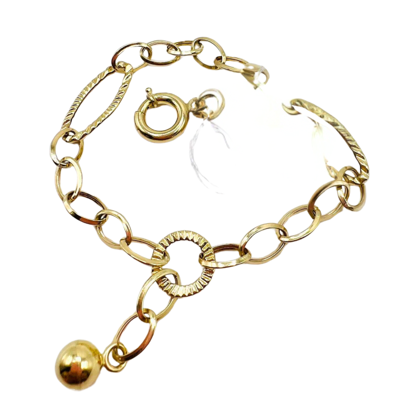 Kenzari Jewellery 14k Gold Link Chain Bracelet for Women - 4.23 Grams