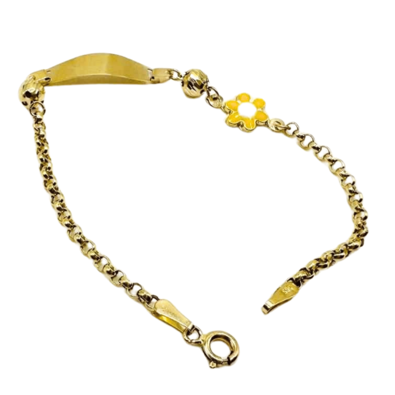 Kenzari Jewellery 14k Gold Nameplate Bracelet for Kids - 1.96 Grams