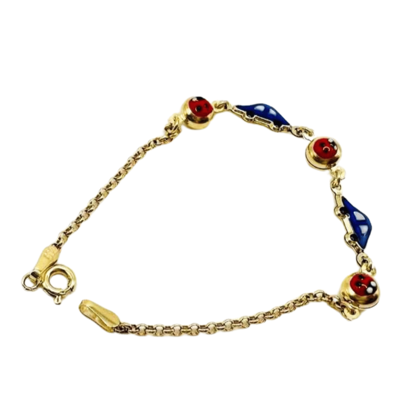 Kenzari Jewellery 14k Gold Bracelet with Accents for Kids - 2.41 Grams