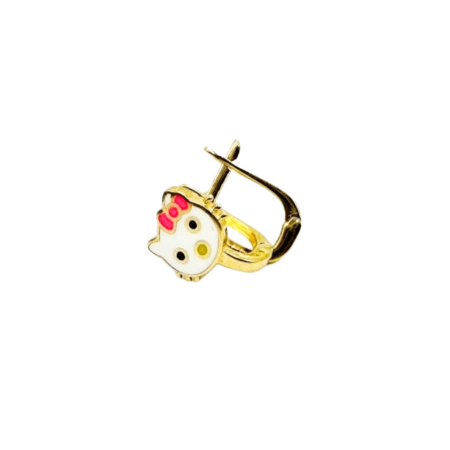 Kenzari Jewellery 14k Gold Hoop Cat Earring for Kids - 1.91 Grams Kenzari Jewellery 14k Gold Hoop Cat Earring for Kids - 1.91 Grams