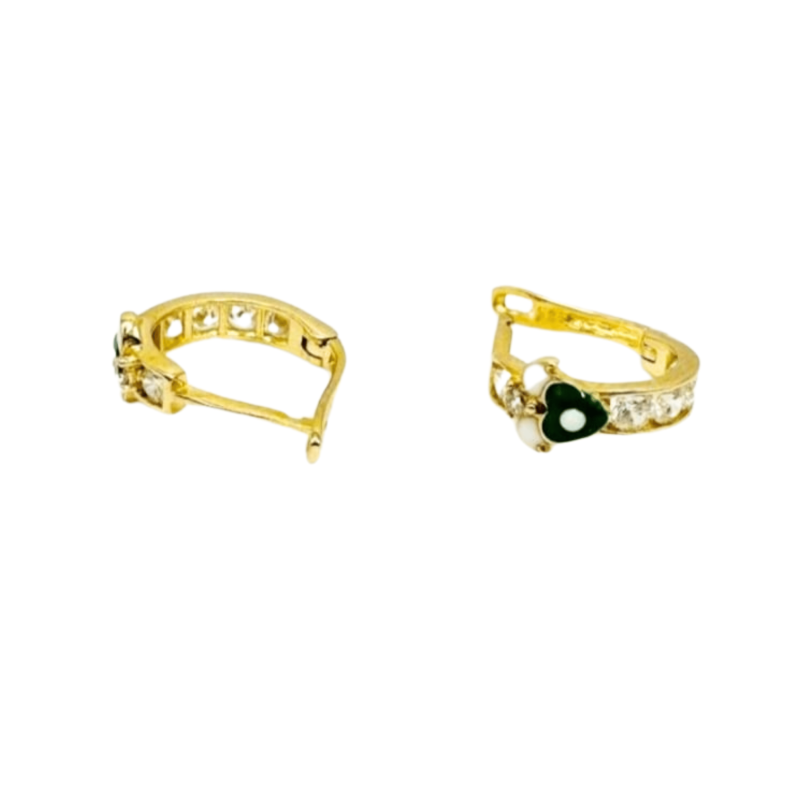 Kenzari Jewellery 14k Gold Stone Earring for Kids - 1.49 Grams