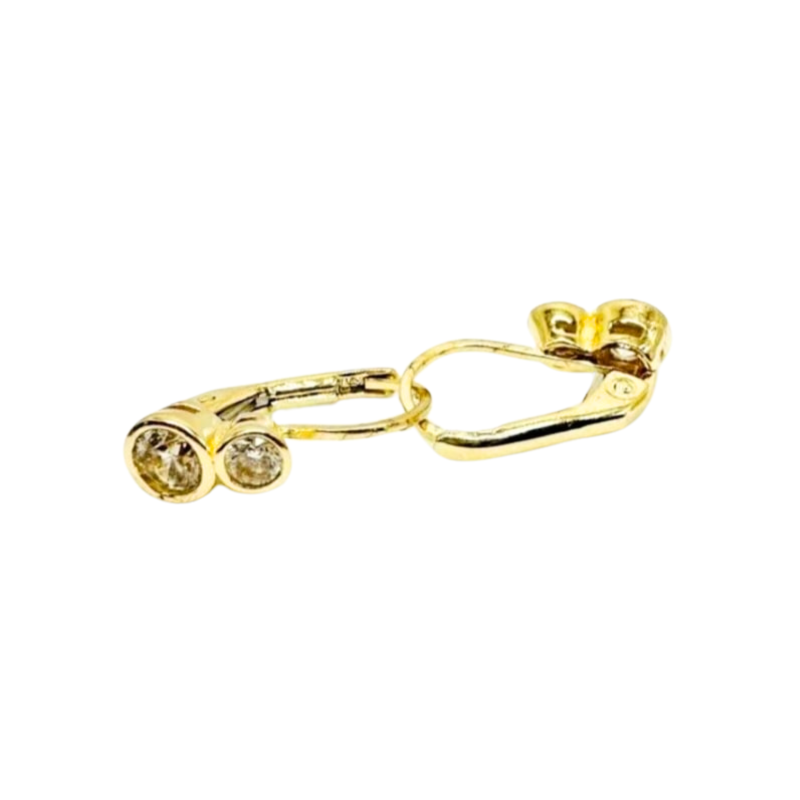 Kenzari Jewellery 14k Gold Hoop Stone Earring for Kids - 2.1 Grams
