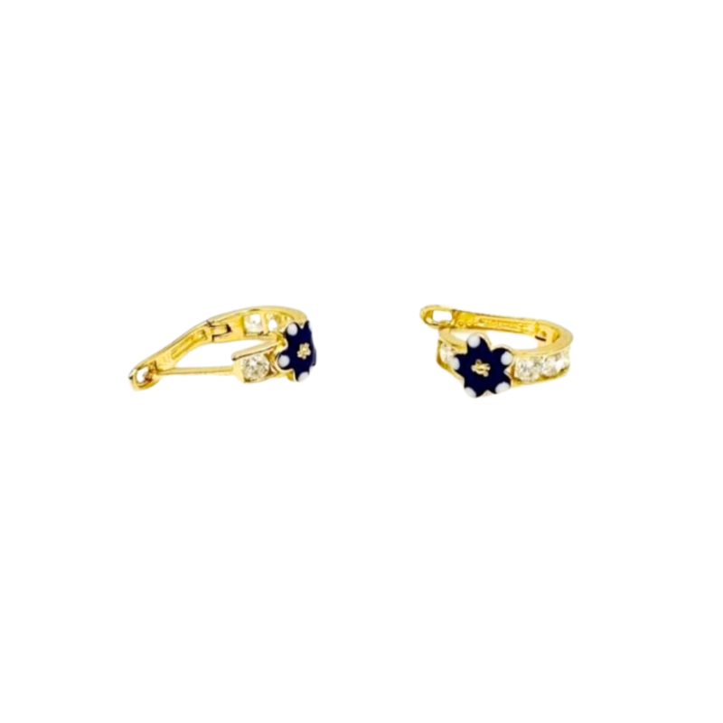 Kenzari Jewellery 14k Gold Stone Earring for Kids - 1.47 Grams