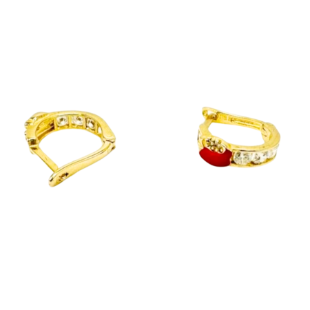 Kenzari Jewellery 14k Gold Stone Earring for Kids - 1.64 Grams