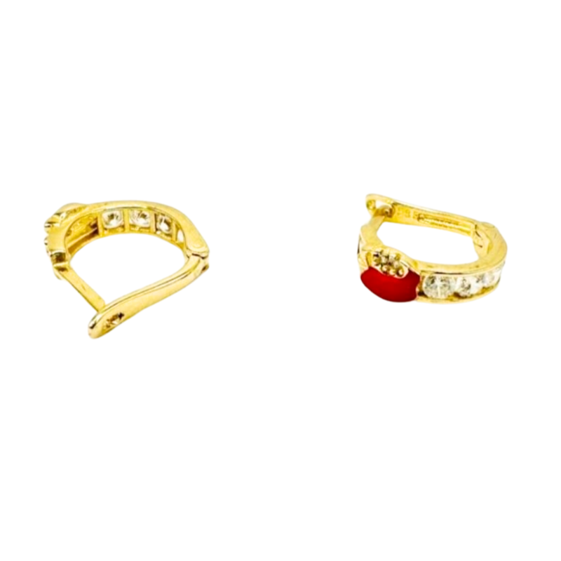 Kenzari Jewellery 14k Gold Stone Earring for Kids - 1.64 Grams