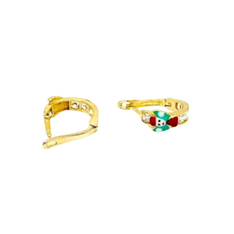 Kenzari Jewellery 14k Gold Stone Earring for Kids - 1.48 Grams