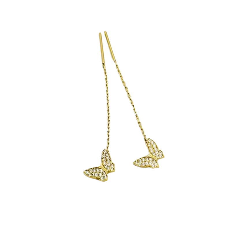 Kenzari Jewellery 14k Gold Butterfly Earring for Women - 1.28 Grams Kenzari Jewellery 14k Gold Butterfly Earring for Women - 1.28 Grams
