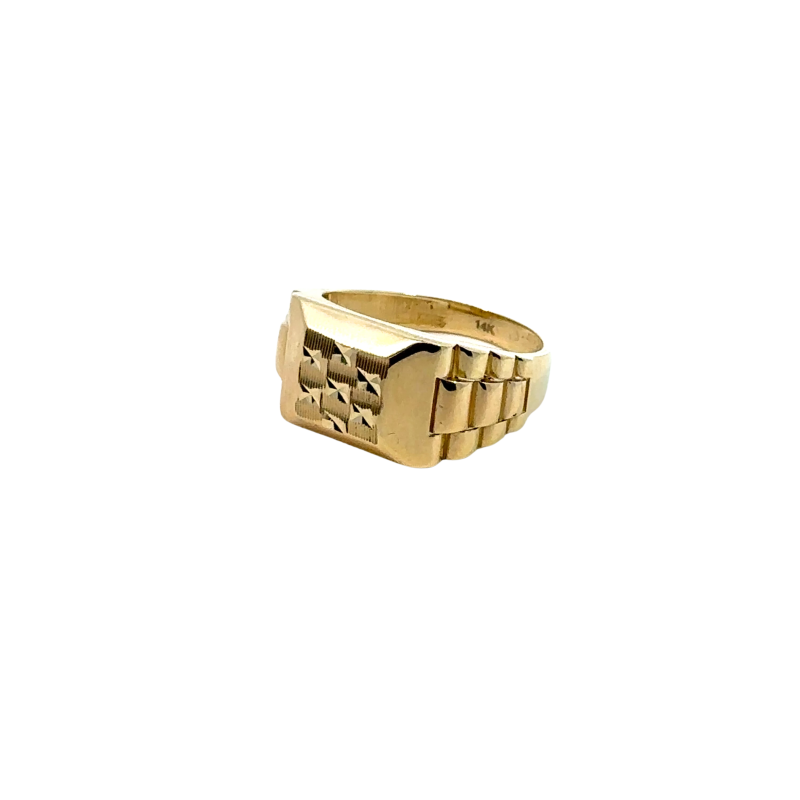 Kenzari Jewellery 14k Gold Ring for Men - 5.46 Grams