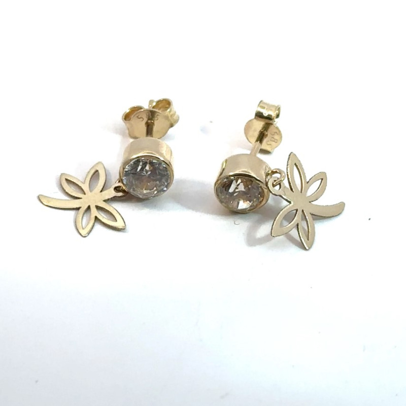 Kenzari Jewellery 14k Gold Earring with Fashion Stone for Women - 2.37 Grams