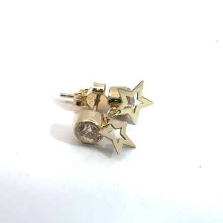 Kenzari Jewellery 14k Gold Earring with Fashion Stone for Women - 2.31 Grams