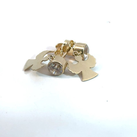 Kenzari Jewellery 14k Gold Earring with Fashion Stone for Women - 2.68 Grams