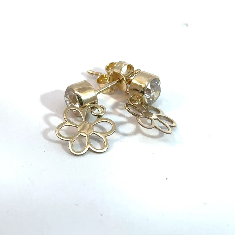 Kenzari Jewellery 14k Gold Earring with Fashion Stone for Women - 2.32 Grams