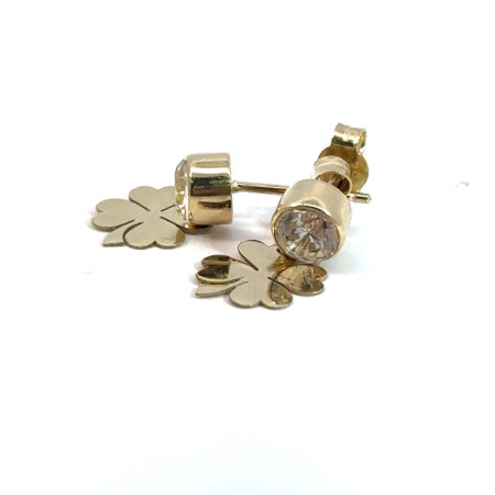 Kenzari Jewellery 14k Gold Earring with Fashion Stone for Women - 2.68 Grams