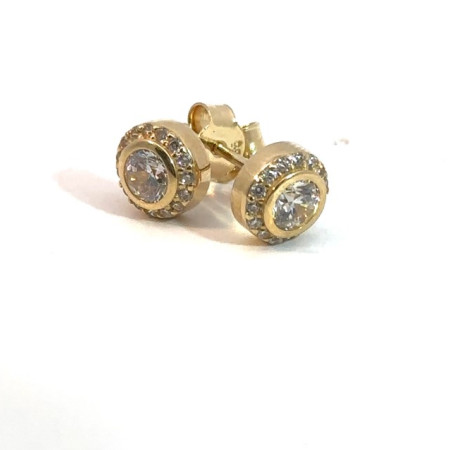 Kenzari Jewellery 14k Gold Earring with Fashion Stone for Women - 1.91 Grams