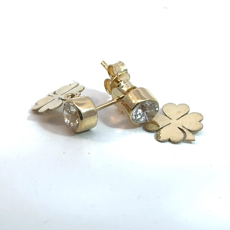 Kenzari Jewellery 14k Gold Earring with Fashion Stone for Women - 2.67 Grams