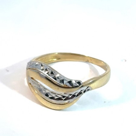 Kenzari Jewellery 14k Gold Ring Bicolor for Women - 2.58 Grams