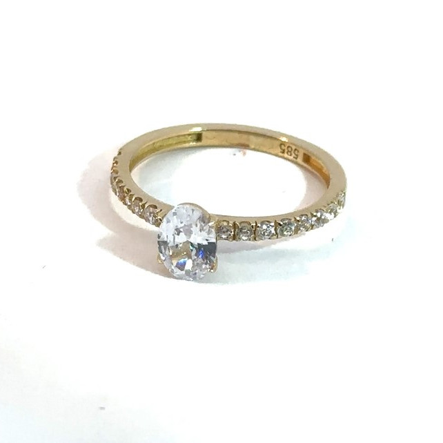 Kenzari Jewellery 14k Gold Ring with Fashion Stone for Women - 1.85 Grams